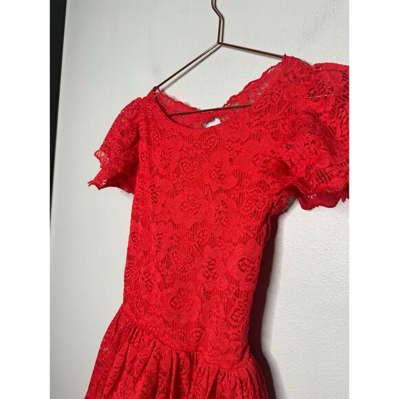 NWT Caroline Constas Red Marguerite Lace Overlay Open Back Mini Dress Size XS - Picture 9 of 15